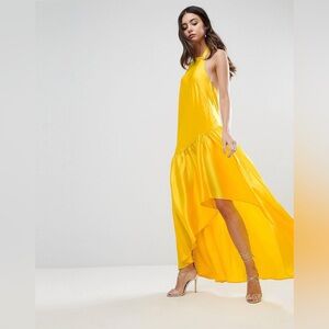princess polly baby blue dress ASOS DESIGN Knot Back Halter Mini Beach Dress In Orange for Women